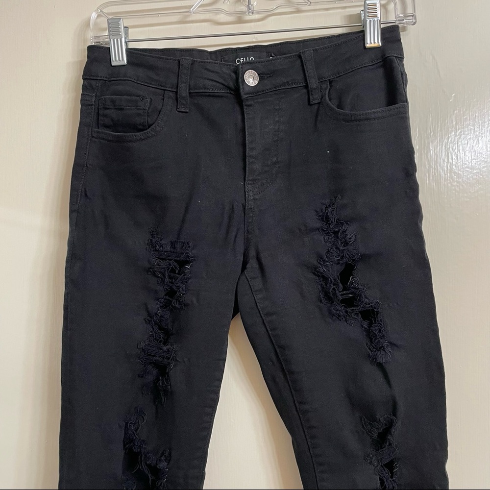 Black Distressed Ripped Up Jeans